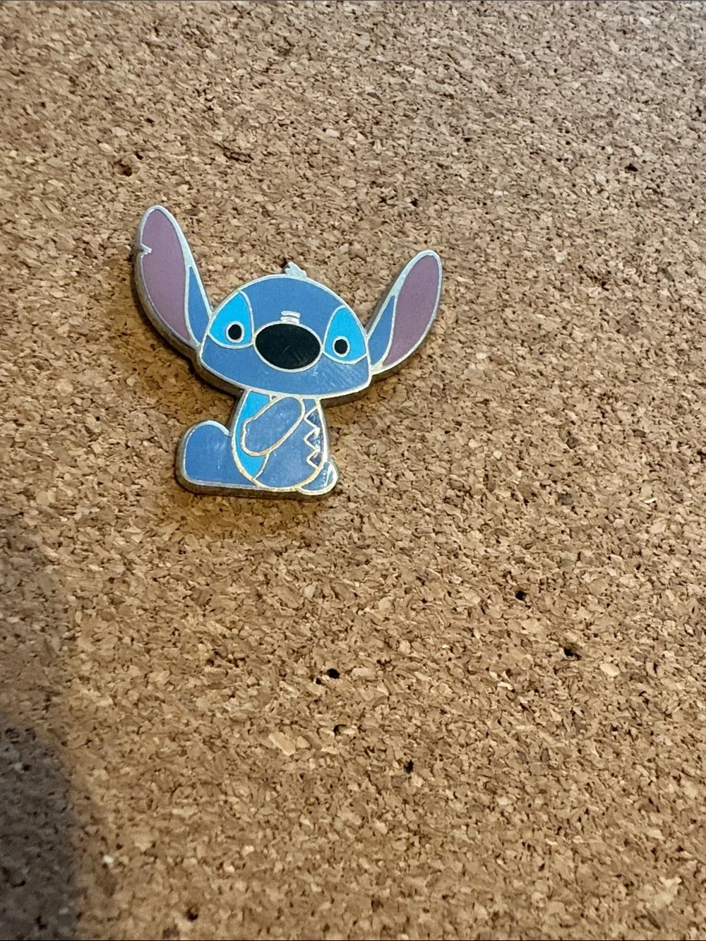 Disney Blue Stitch Enamel Pin with Purple Ear Accents -